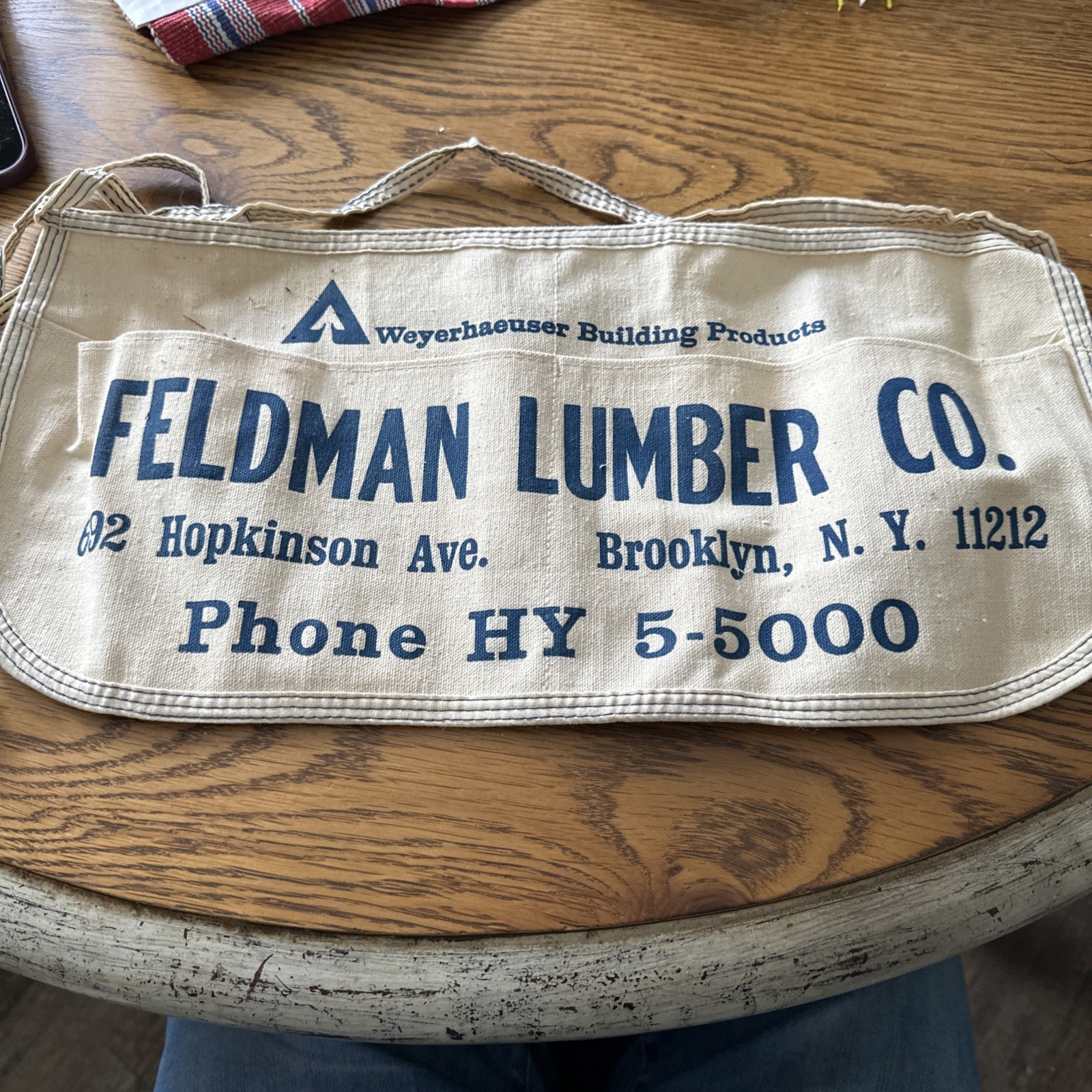 Vintage BRooklyn NY Nail Apron Feldman LUmber Vintage BRooklyn NY Nail Apron Feldman LUmber