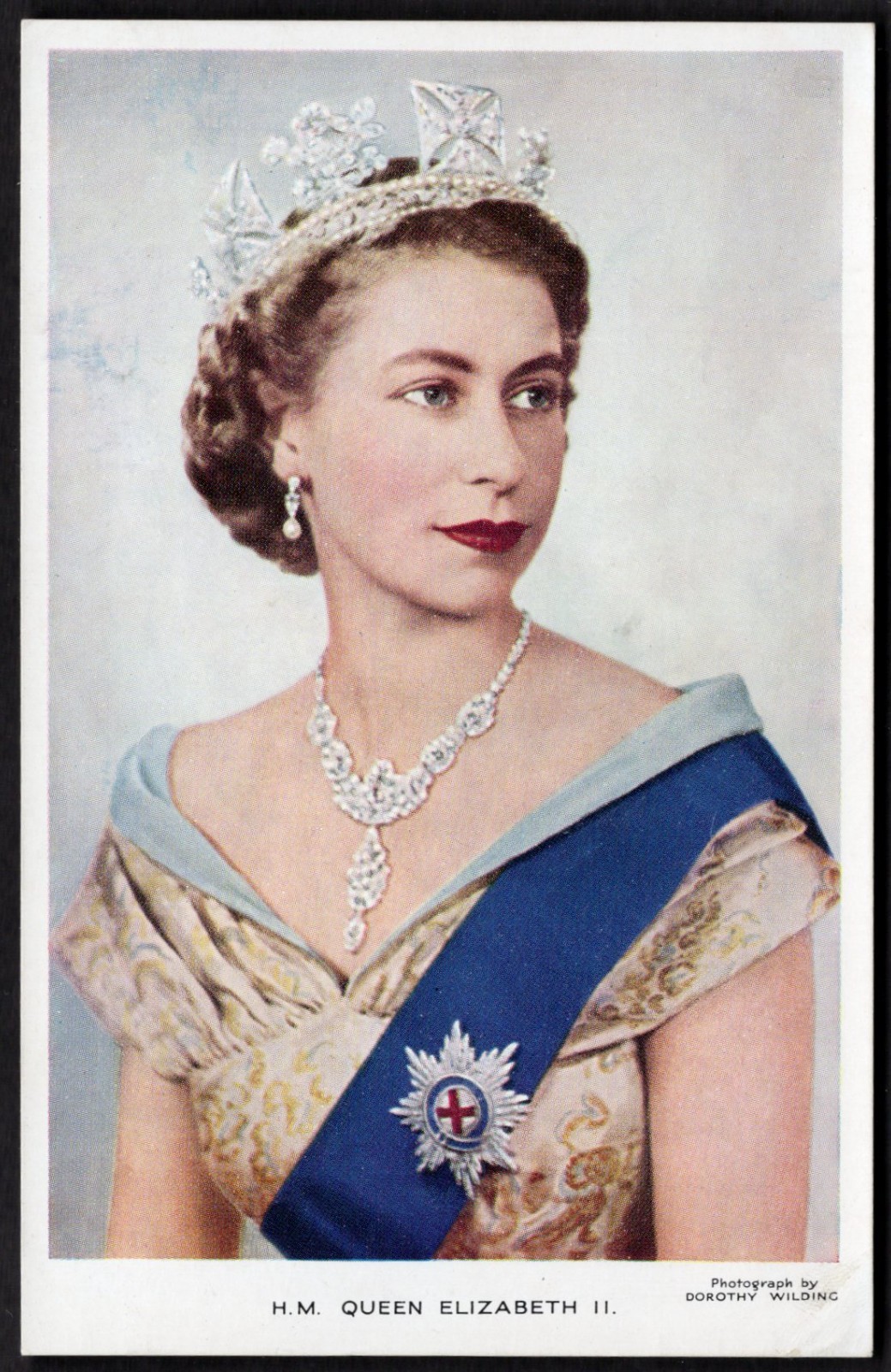 BRITISH ROYALTY Postcard 1950s Queen Elizabeth by Wilding