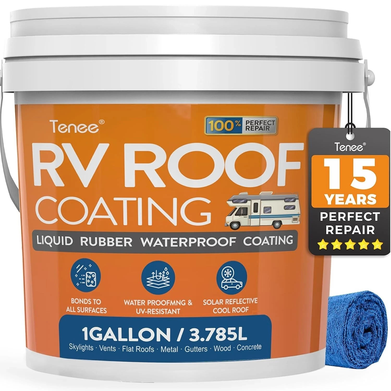 1 Gallon RV Roof Coating, Liquid Rubber Waterproof Sealant for Camper | Solar 1 Gallon RV Roof Coating, Liquid Rubber Waterproof Sealant for Camper | Solar