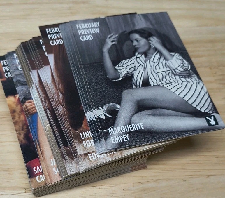 PLAYBOY Febuary 1996 PROMO Trading Cards LOT of 71 CARDS Nudity Collectibles