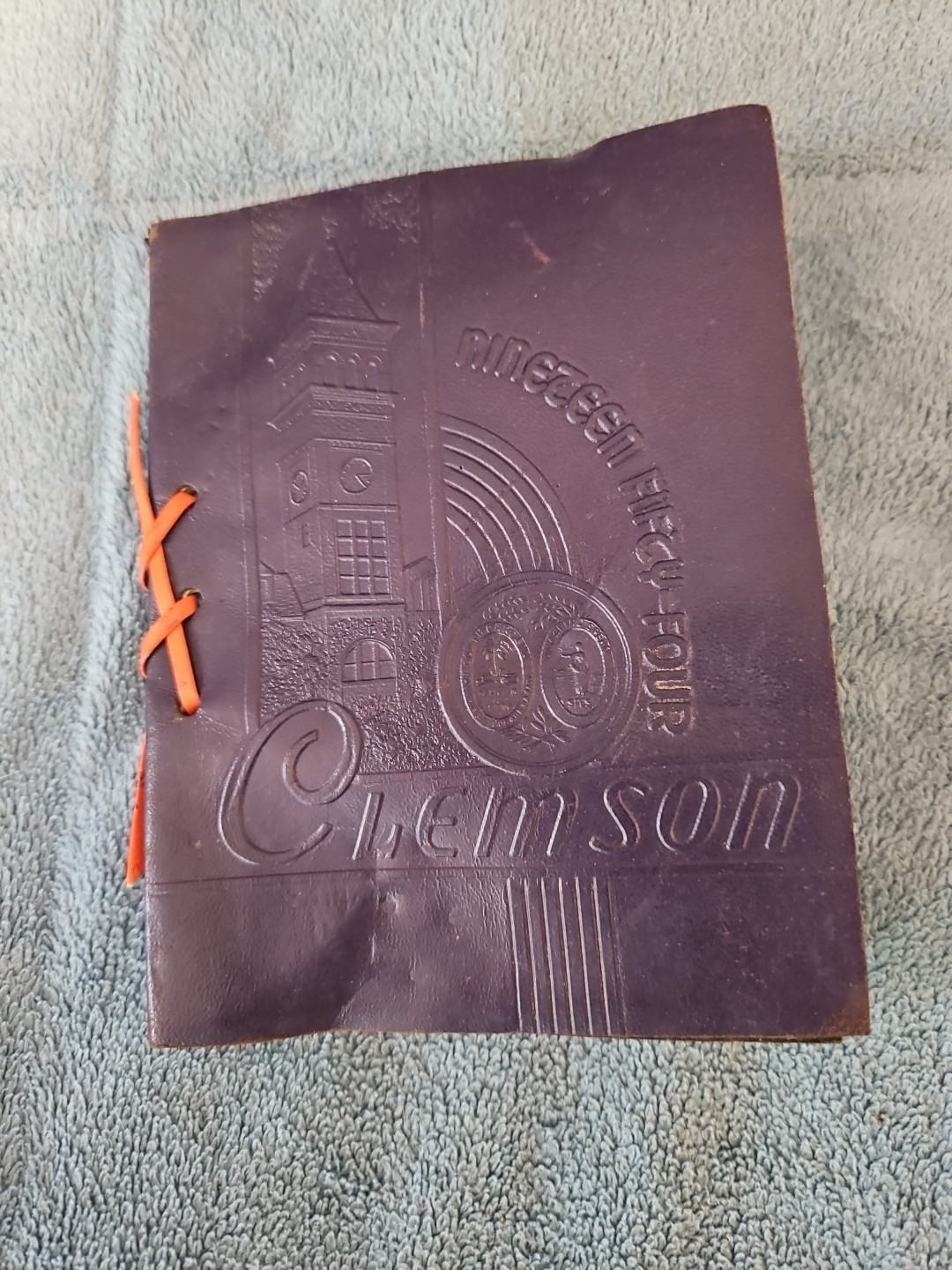 1954 CLEMSON LEATHER BOUND AGRICULTURAL AND ENGINEERING COMMENCEMENT PROGRAM