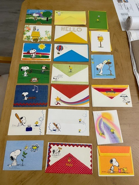 20 Vintage 70s Peanuts and Woodstock stationery and cards and post cards