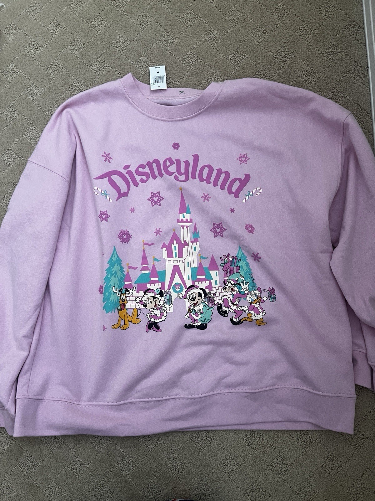 Disneyland Santa Mickey Mouse & Friends Holiday Pullover Sweatshirt MEDIUM New