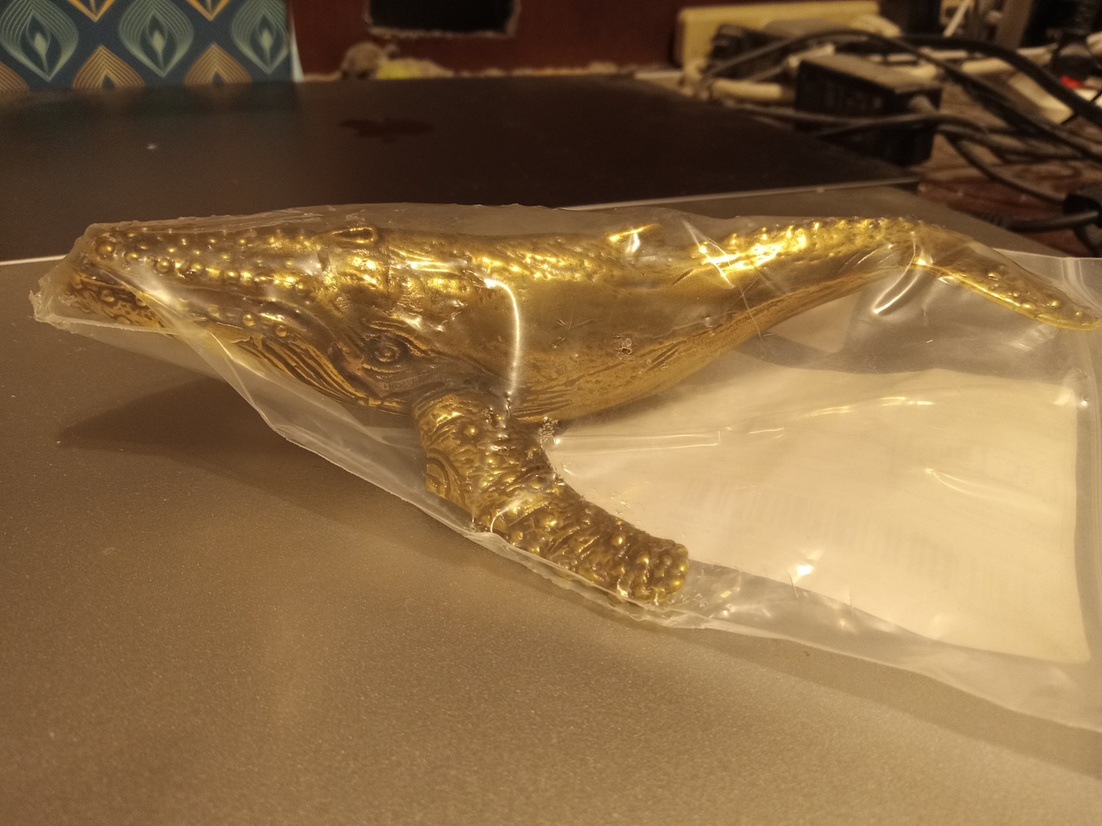 Large Brass Humpback Whale
