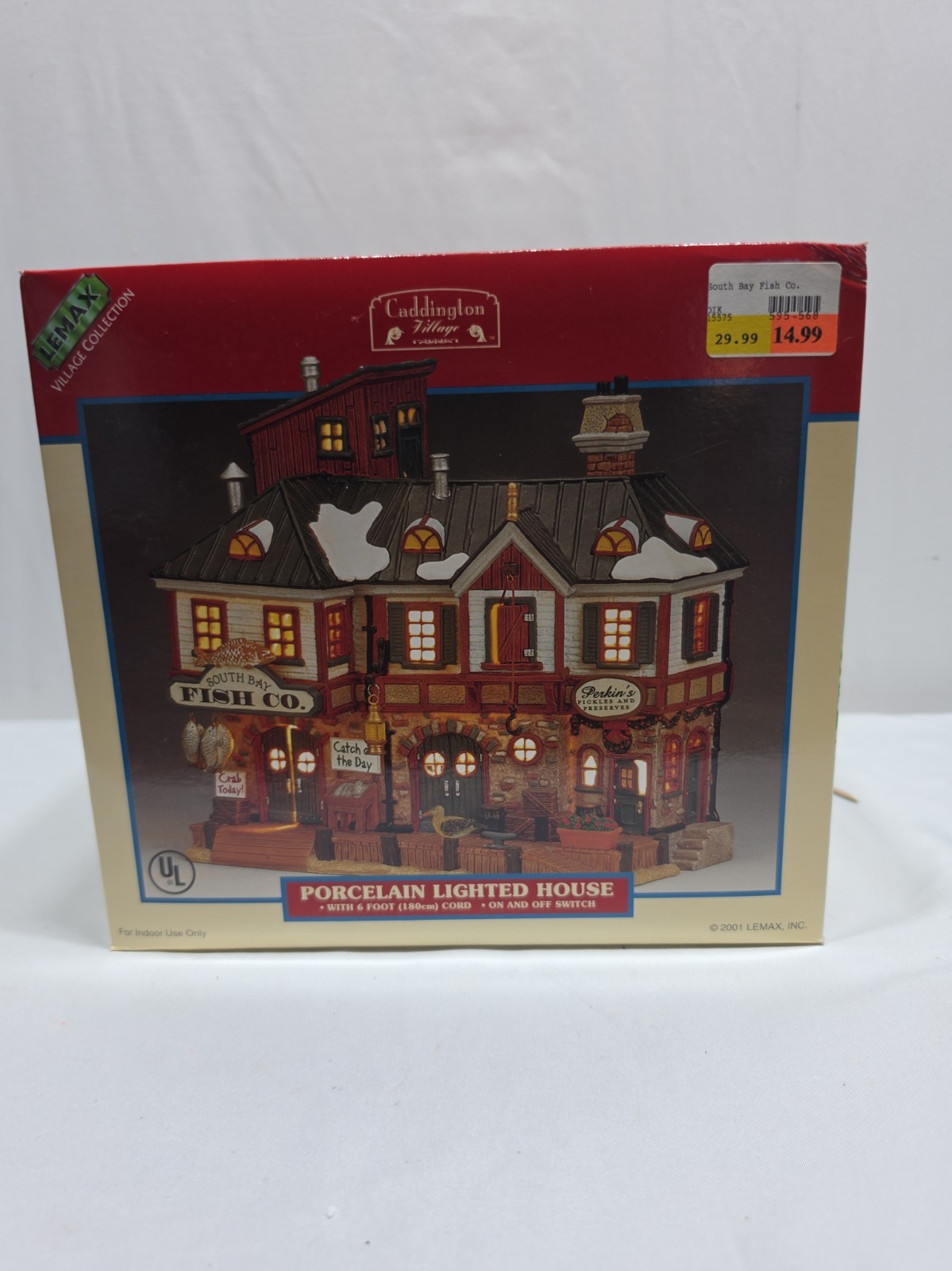 Vtg Lemax Caddington Village Collection South Bay Porcelain Lighted House 2001