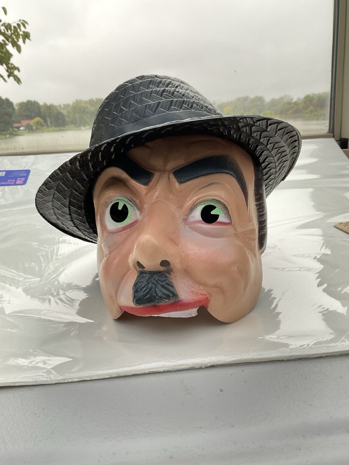 Vintage Hand Painted Made In France Charlie Chaplin Mask Vintage Hand Painted Made In France Charlie Chaplin Mask