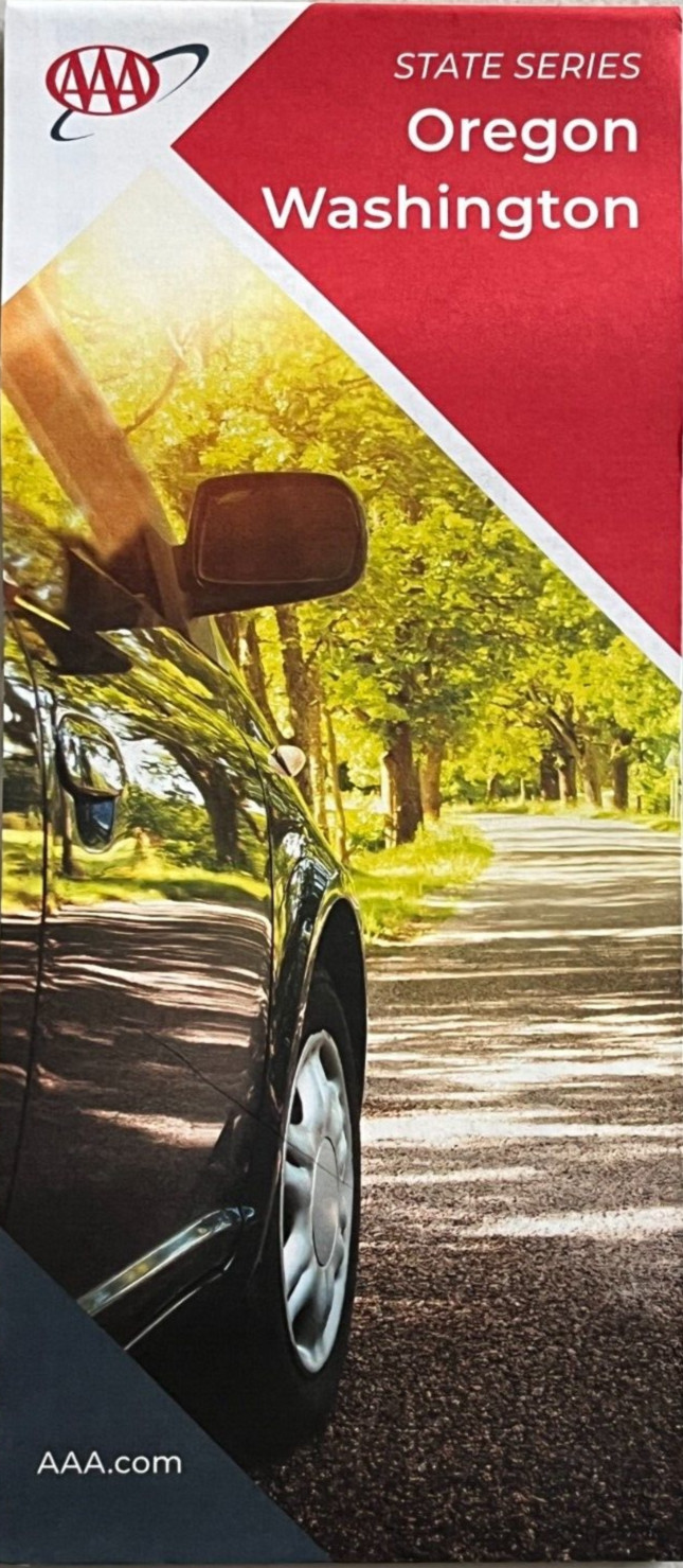 New AAA OREGON - WASHINGTON STATE ROAD MAP  Highway Tour  OR/WA   LATEST 2025