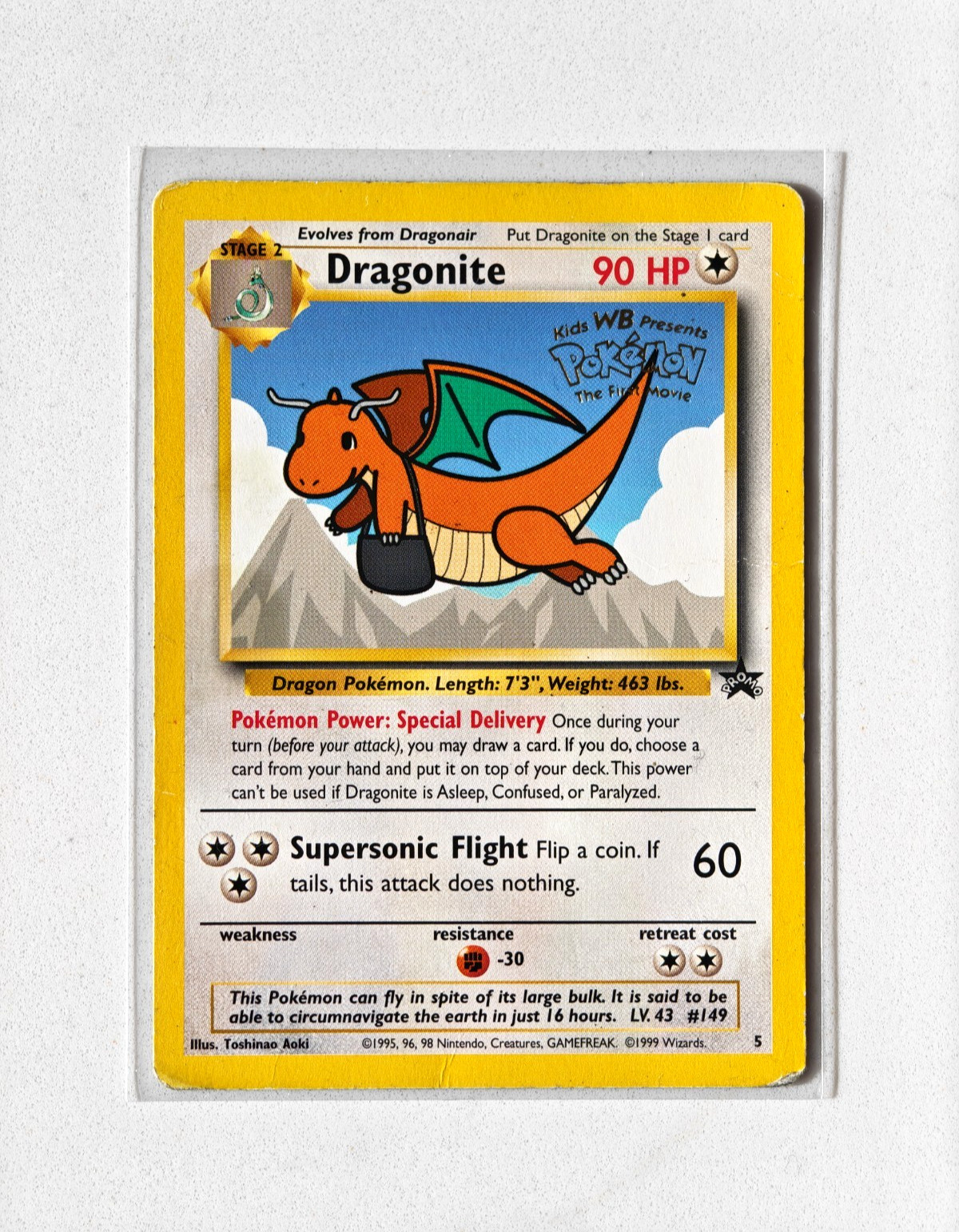 Pokémon TCG Dragonite 5 Black Star Promo Card WB the First Movie