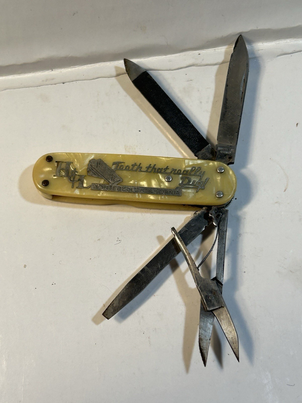 Bristol Line Germany H & L Montebello CA.  multi-tool pocketknife advertiser