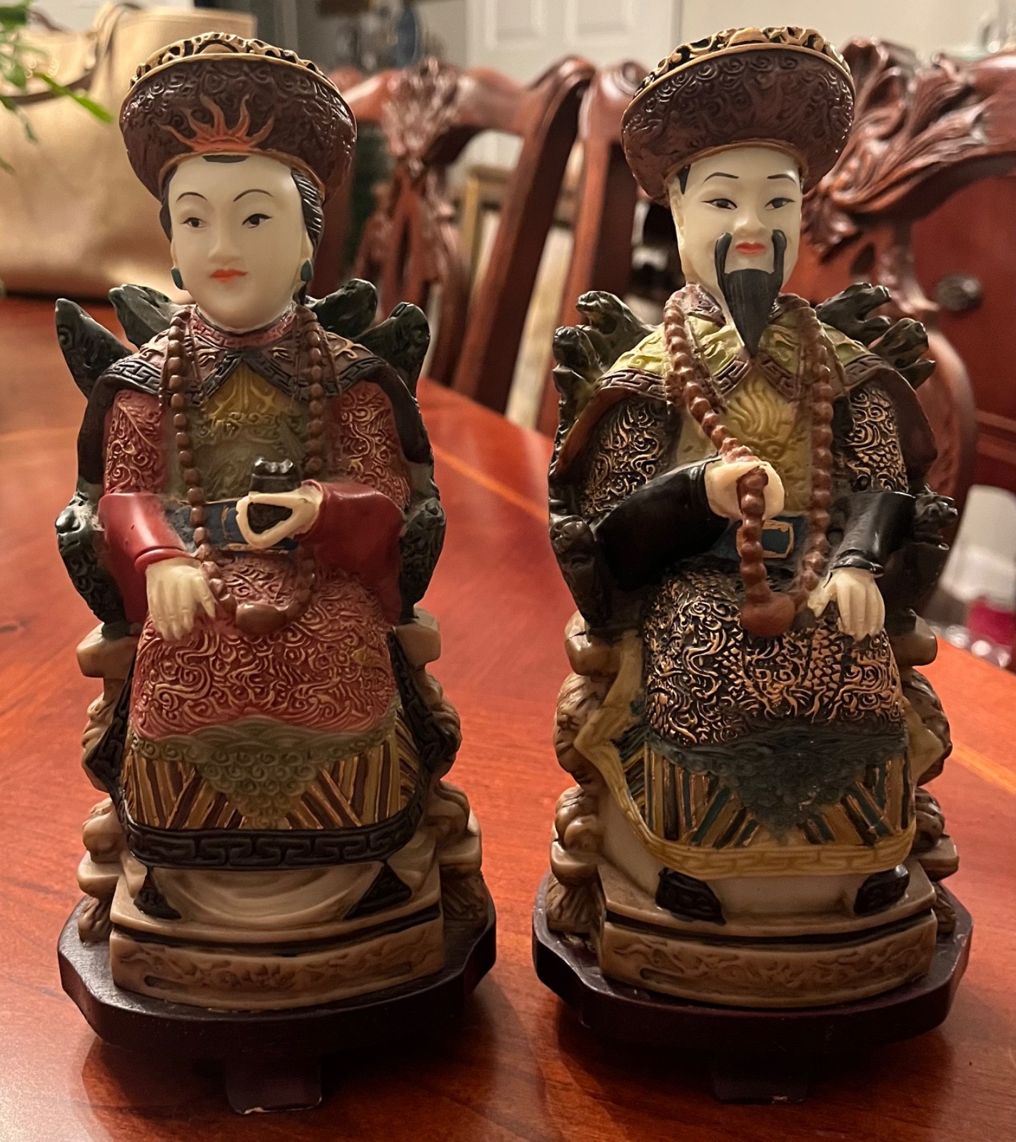 Vintage Chinese Emperor/Empress Resin Statues Figurines - Made In Taiwan Vintage Chinese Emperor/Empress Resin Statues Figurines - Made In Taiwan