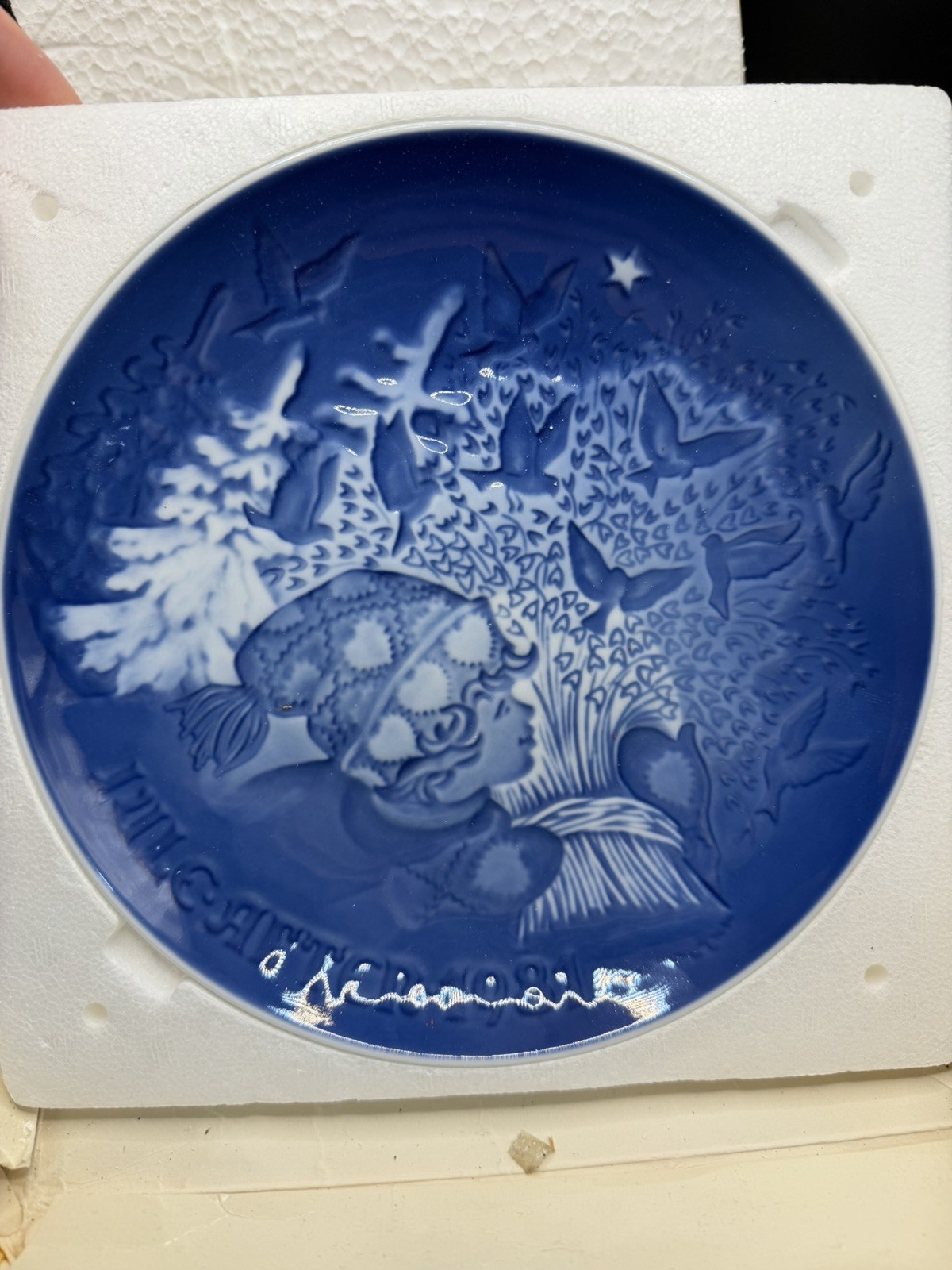 Bing & Grondahl B&G 1981 Christmas Plate Jule Aften Original Box