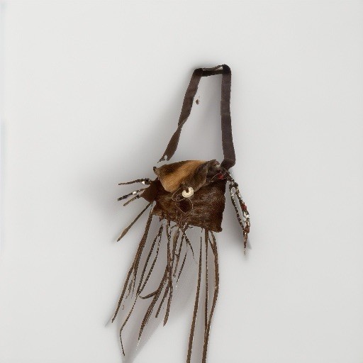 Handmade Goat fur Medicine Pouch With Beads Handmade Goat fur Medicine Pouch With Beads