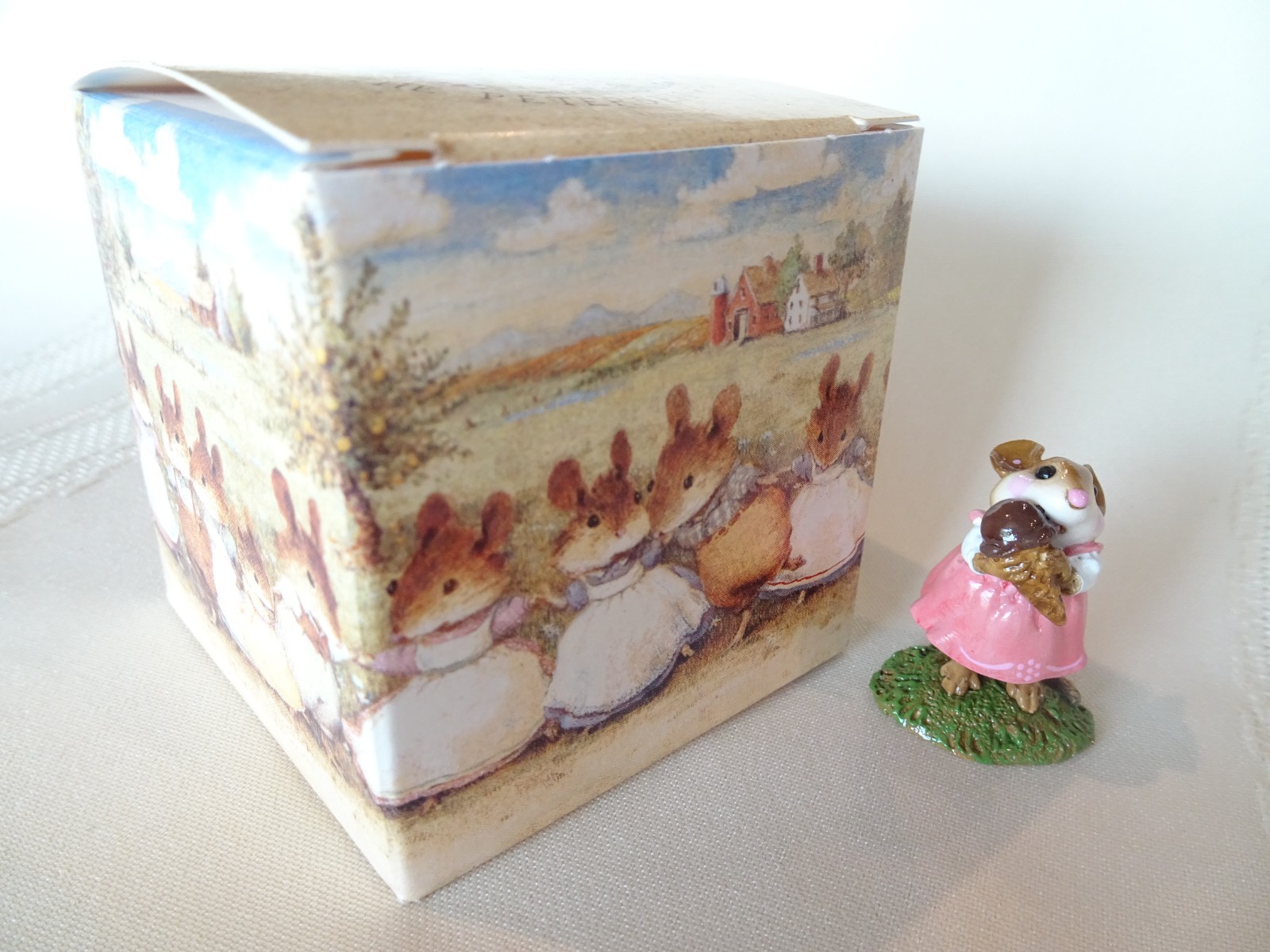 Wee Forest Folk Yummy Pink Dress Chocolate Ice Cream Free US Shipping