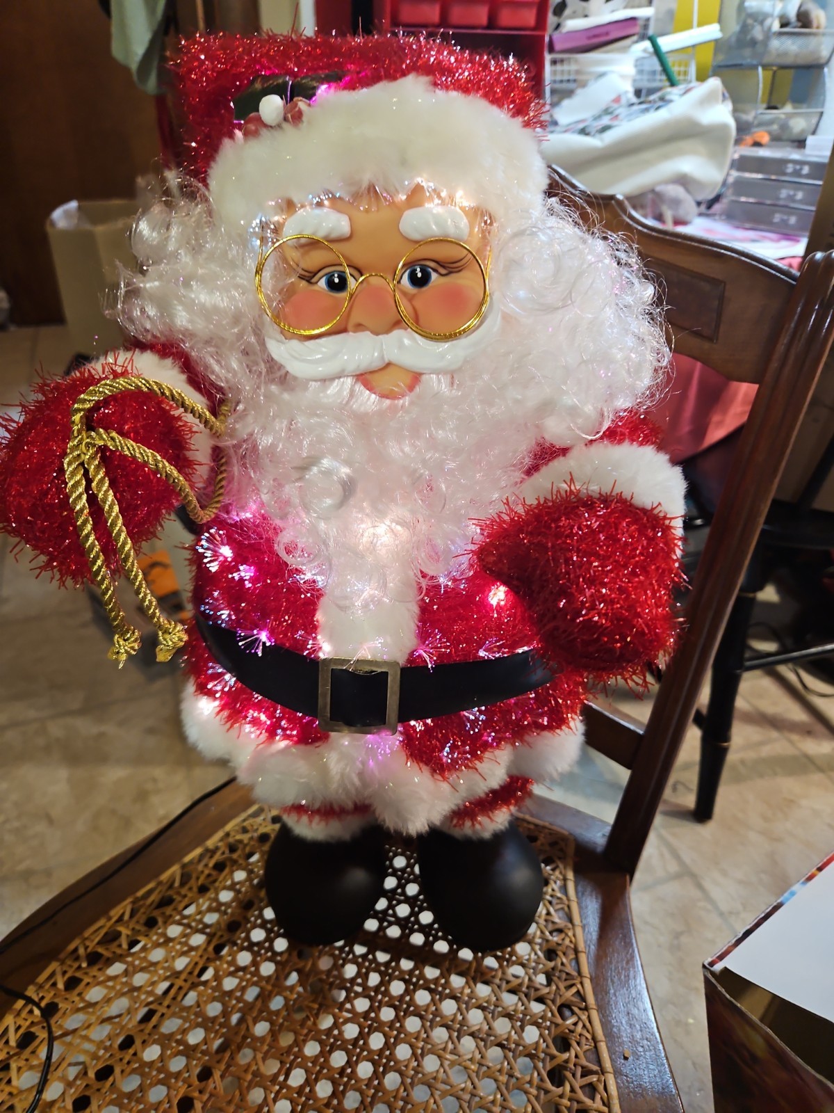 Vintage Kirkland’s Holiday Lites 18 in fiber optic animated musical Santa Claus Vintage Kirkland’s Holiday Lites 18 in fiber optic animated musical Santa Claus