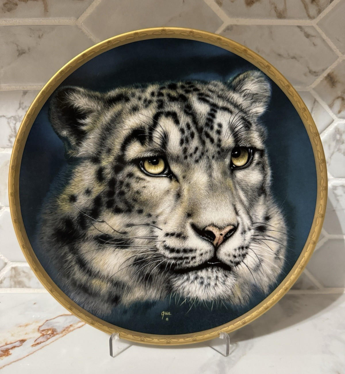 Vintage 1993 Lenox Snow Leopard Big Cats of the World Collector Plate Qua