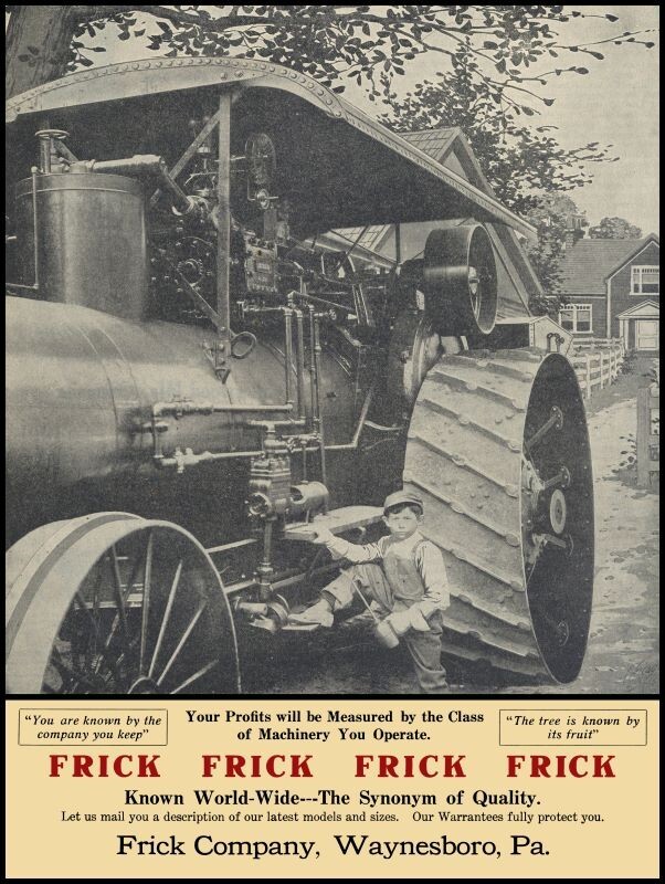 1911 Frick Steam Traction Engine NEW Metal Sign: 12x16\