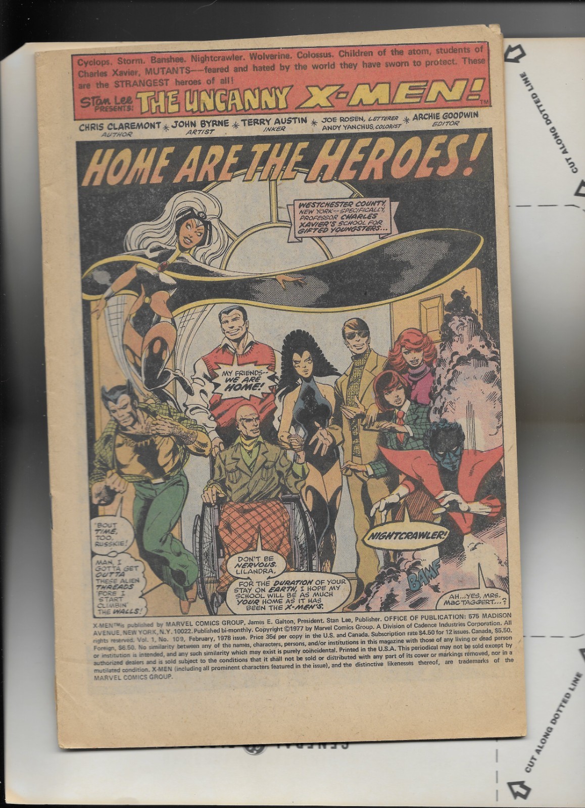 Uncanny X-MEN #109 February 1978 (feel free to send offers) 