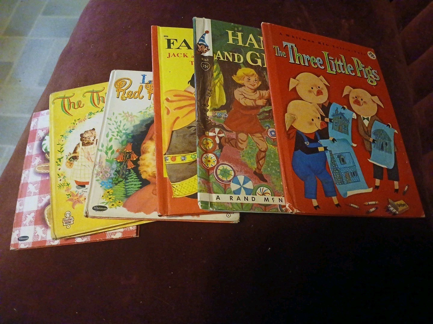 Vintage 1950s/60s Fairy Tale Books Brothers Grimm Three Bears Little Pigs Fables