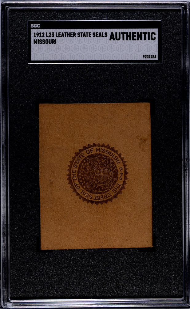 Missouri 1912 L23 Leather State Seals TAN—PLAIN SEAL SGC AUTHENTIC