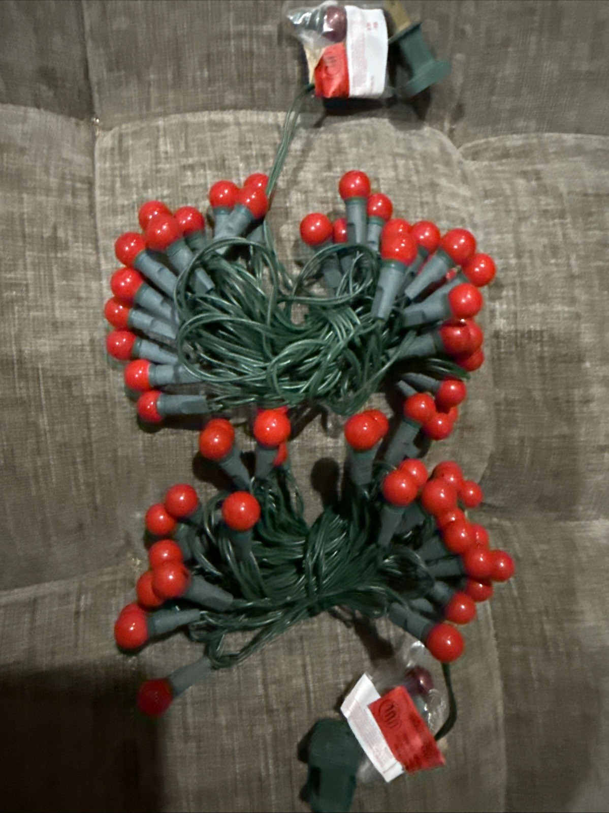 VINTAGE round red berry CHRISTMAS LIGHTS. ( 2 ALL RED SETS ) 1994 VINTAGE round red berry CHRISTMAS LIGHTS. ( 2 ALL RED SETS ) 1994