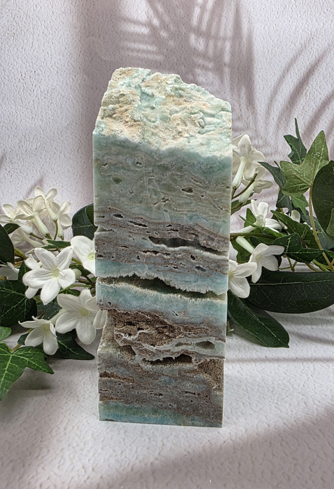 Hemimorphite Standing Freeform Monolith, Blue Hemimorphite Crystal Specimen 2+lb