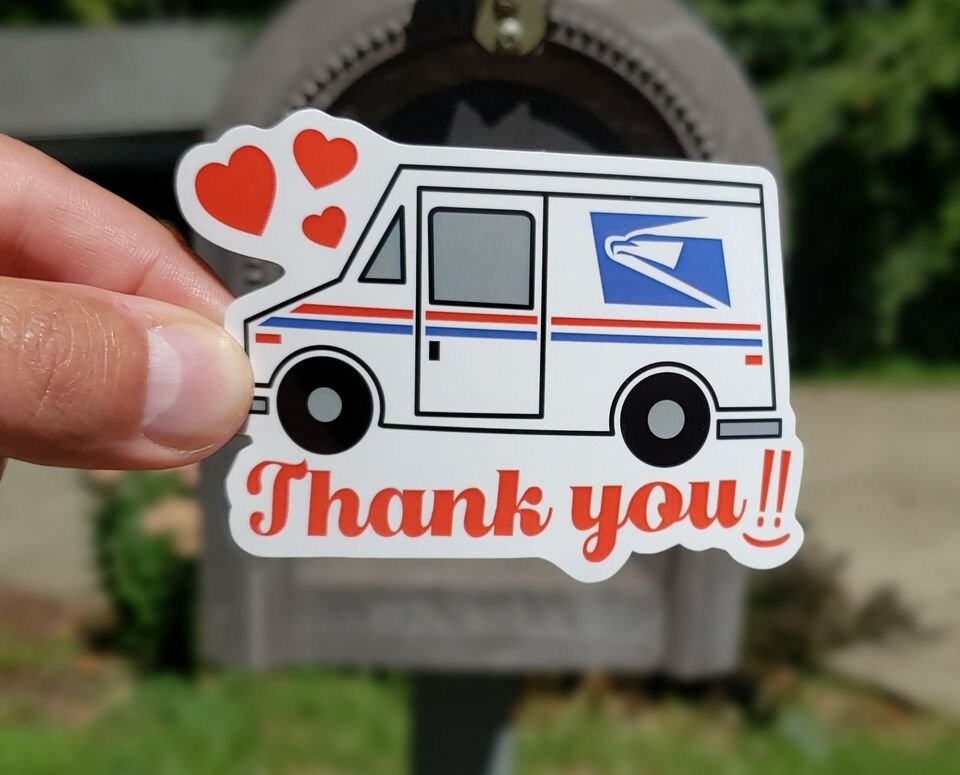 Thank You USPS Mail Carriers Post Office Mail Box Vinyl Appreciation Sticker Thank You USPS Mail Carriers Post Office Mail Box Vinyl Appreciation Sticker