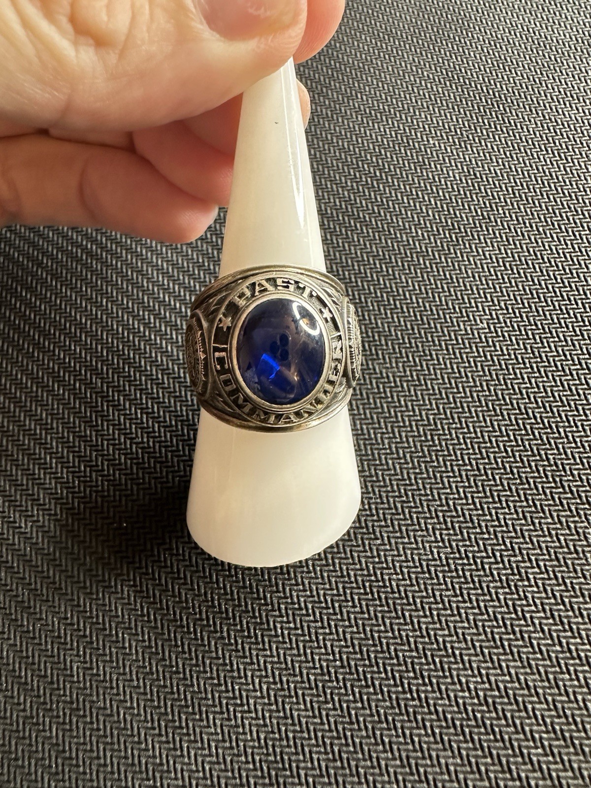 Vtg Past Commander American Legion Blue stone Ring, 9.25