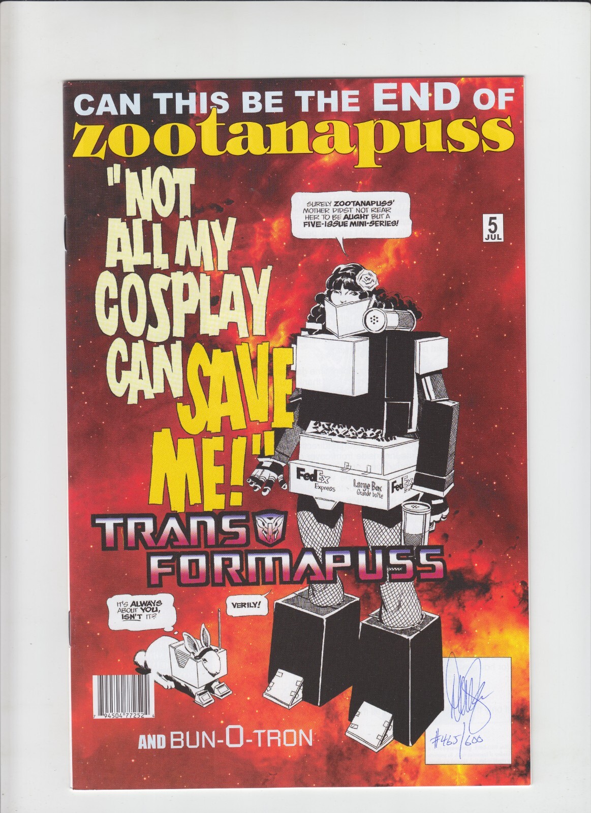 Zootanapuss #5 VF/NM signed Dave Sim #490/600 Transformers parody Glamourpuss 26