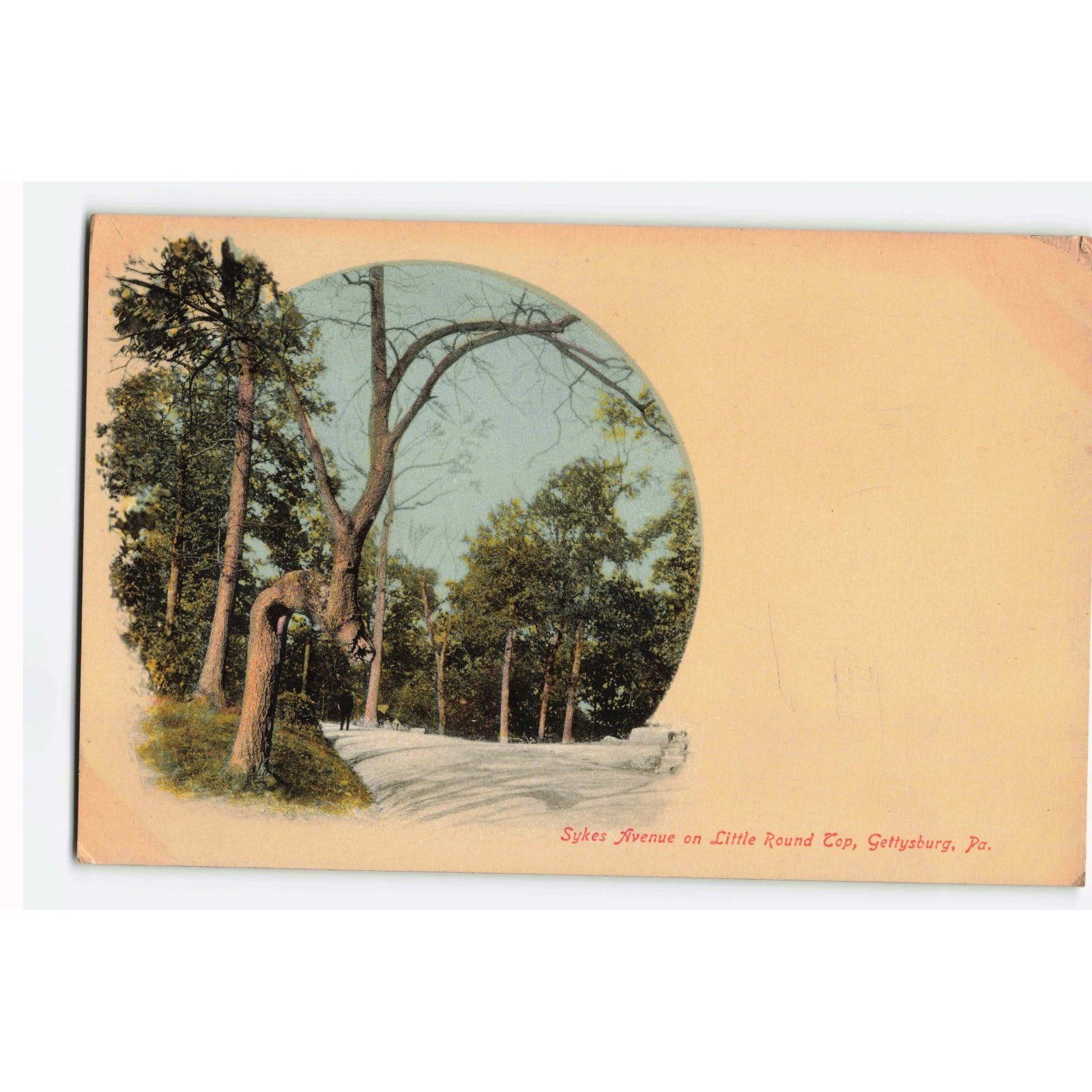 Vintage Sykes Avenue Little Round Top Gettysburg PA Postcard 1911 Postmark