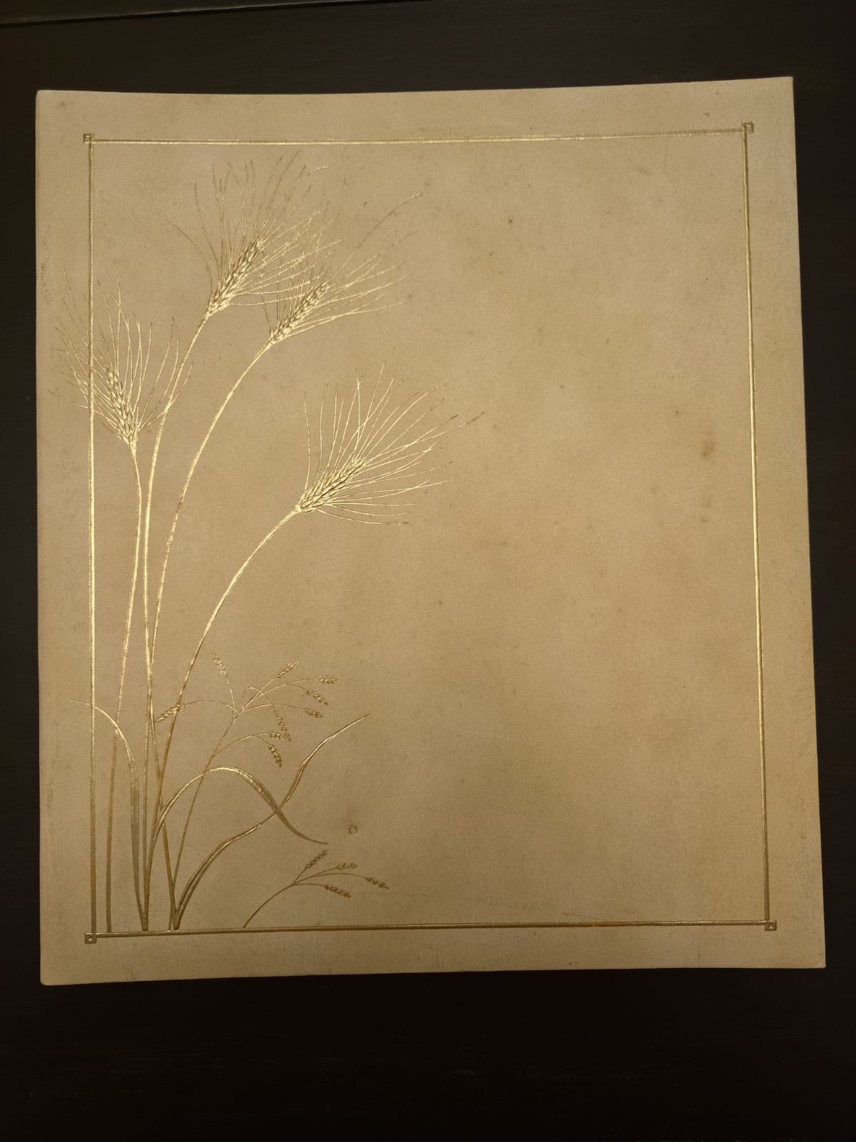 NEW Vintage Hallmark Scrapbook/ 1970\'s Photo Album Boho Wheat Grass
