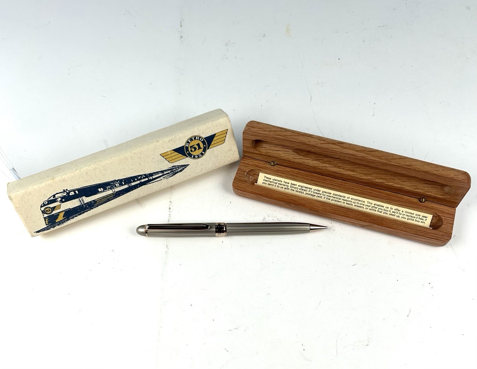 Retro 51 Streamliner 0.5mm Mechanical Pencil Wood Box Cover Instructions