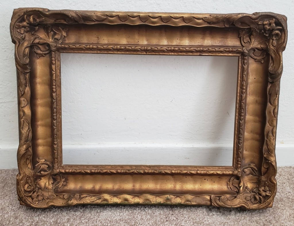 Antique 1890s-1915 Vintage Victorian Ornate Gesso 6 1/2 x 10 1/4 Picture Frame