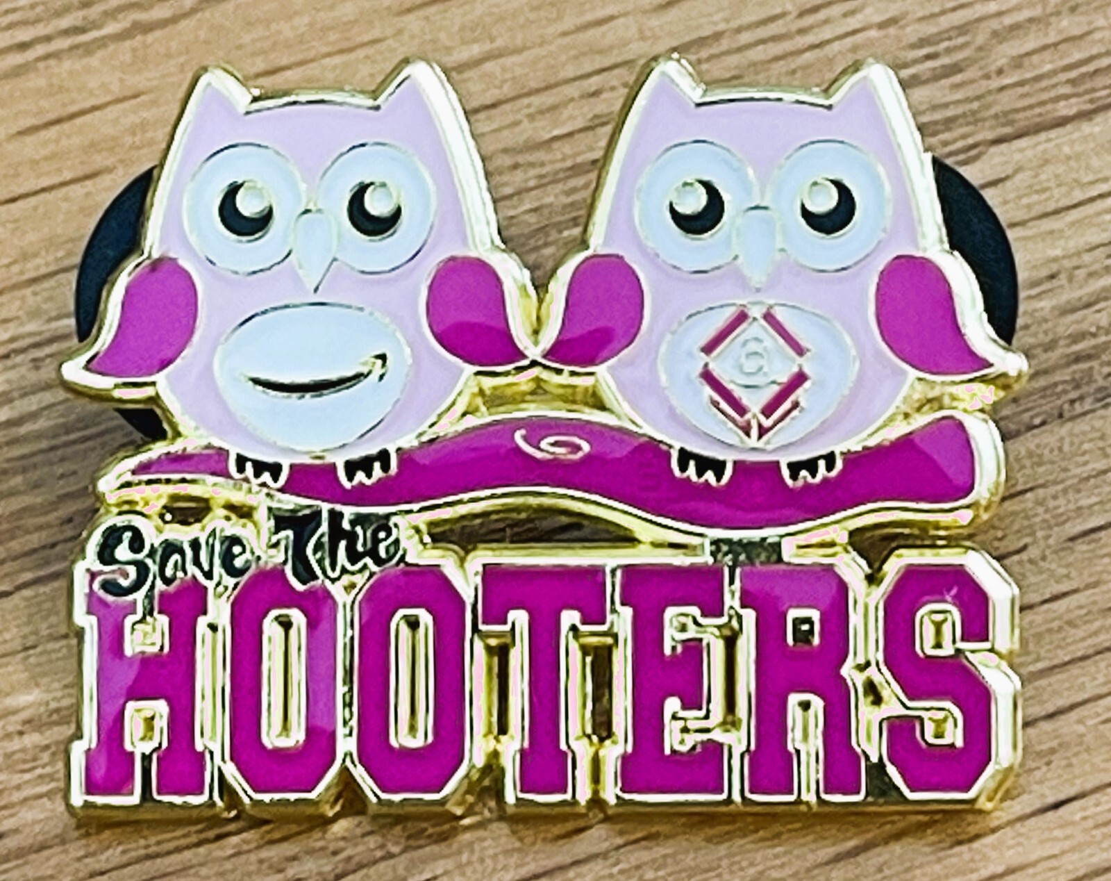 Breast cancer awareness Save the Hooters  *RARE* Amazon Peccy Pin