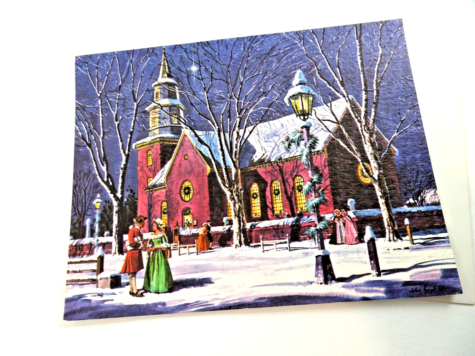 12 Vintage 1950\'s CHRISTMAS CARDS Bruton Parish Church Williamburg VA