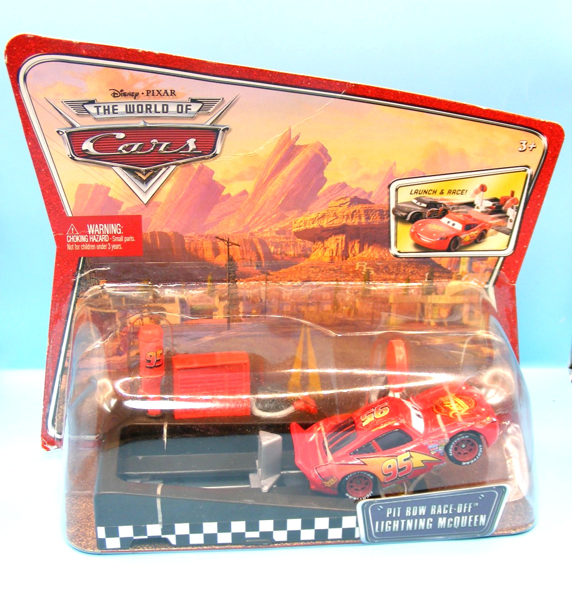 Vintage Disney Cars Pit Row Race Off Lightning McQueen