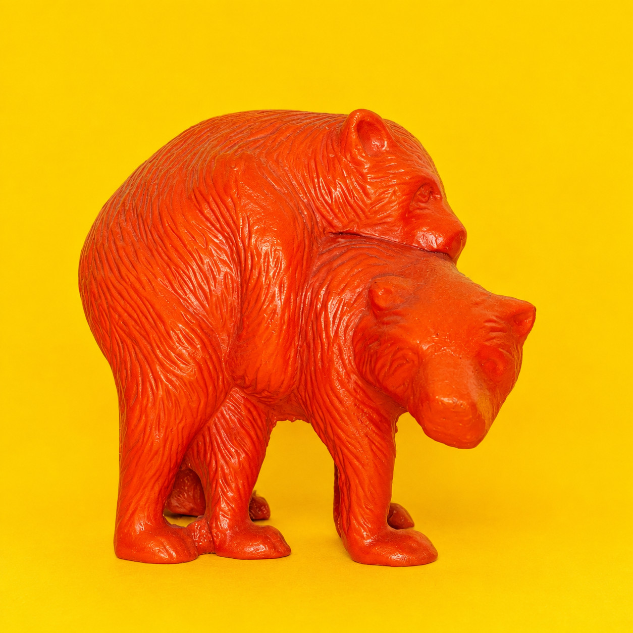 SEXY Vintage 1970s Humping Bears Solid Brass Figurine Burnt Orange Funny Rare