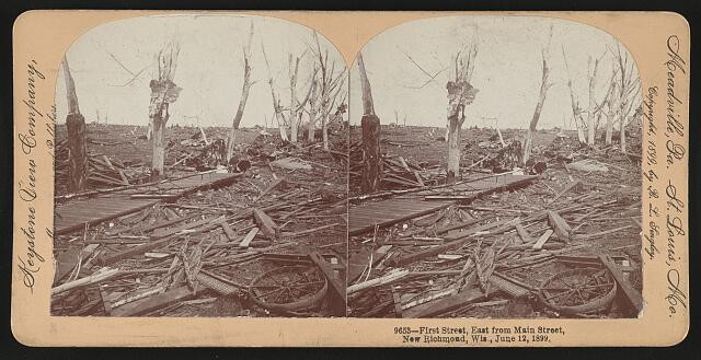 Photo:New Richmond Wis 1899 Tornado Ruins First Street Main Street