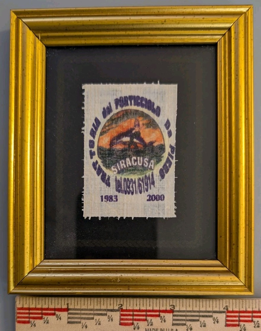 Vintage Authentic Siracusa Sicily Papyrus Miniature Framed Art Platania...