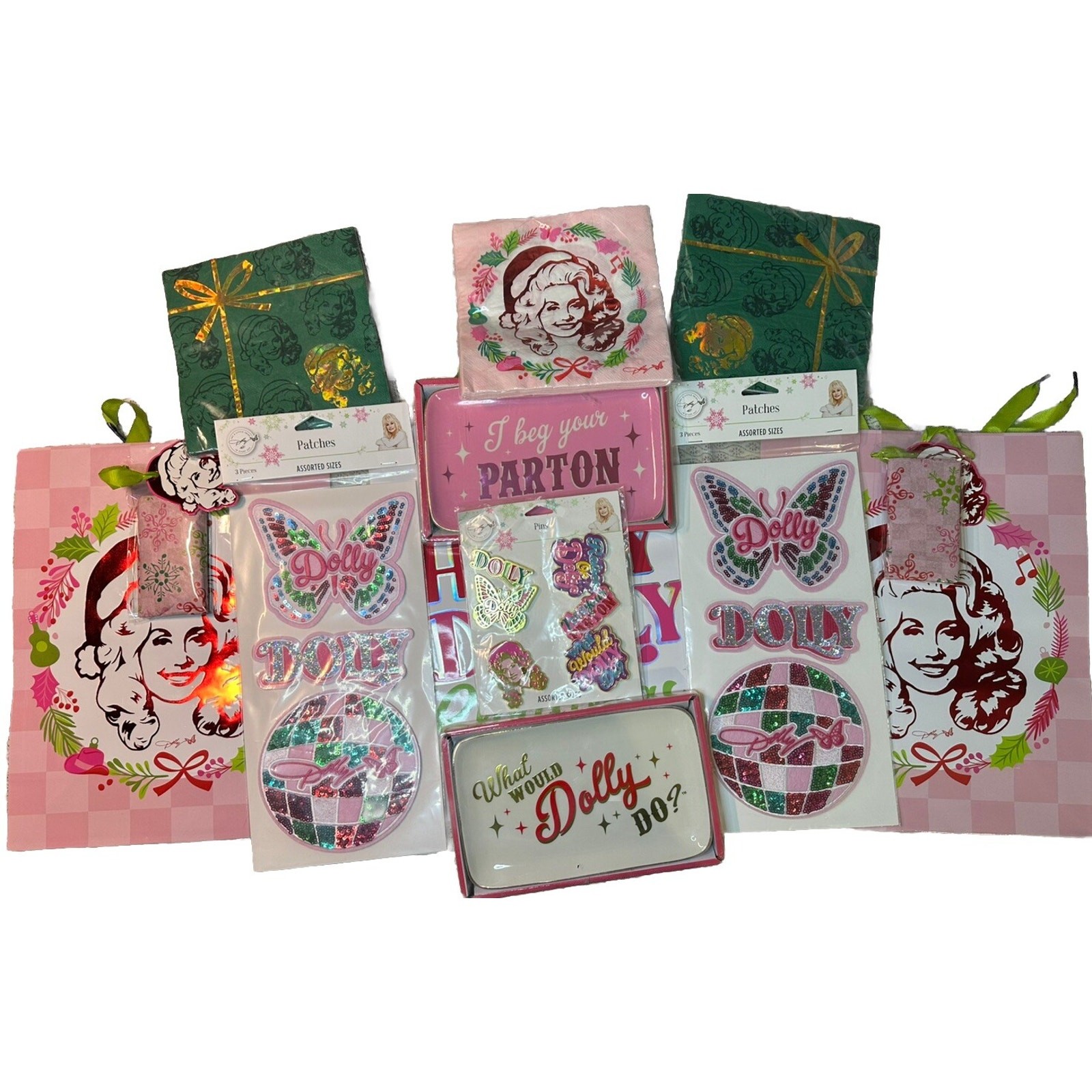 Dolly Parton Enamel Pins, Patches, Trays, Bags, 11 Piece Collectible Gift  Set