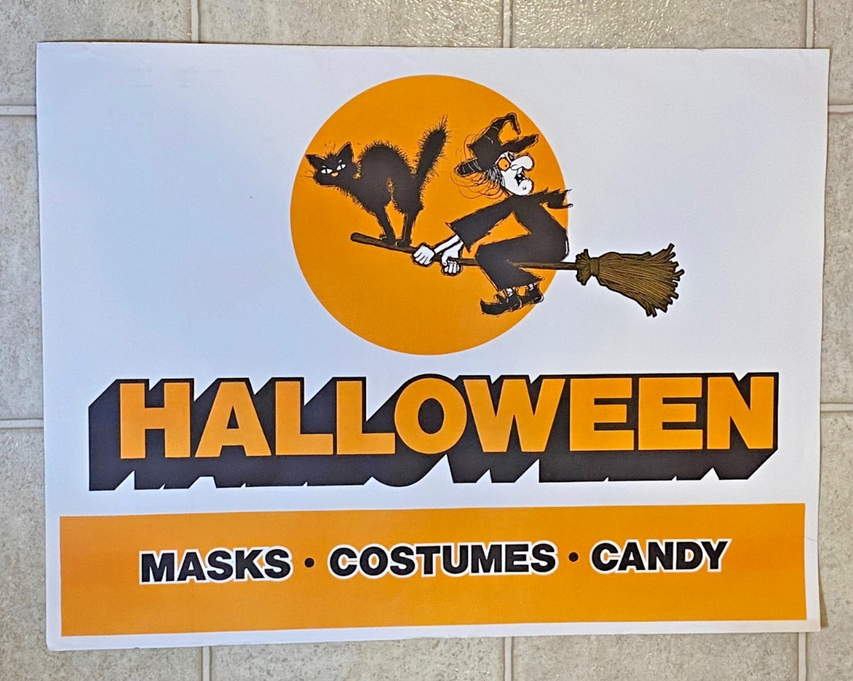 Vintage Ben Franklin 5 and Dime Store Hanging Halloween Sign 23\