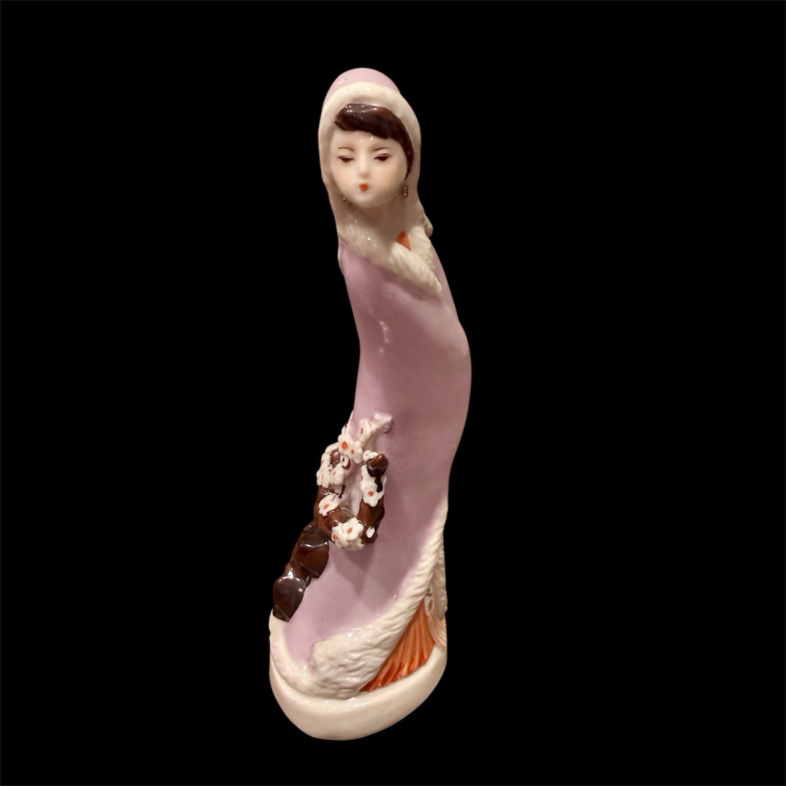 RARE Vintage Japanese Geisha Figurine Flowers 8” Porcelain Hand Painted RARE Vintage Japanese Geisha Figurine Flowers 8” Porcelain Hand Painted
