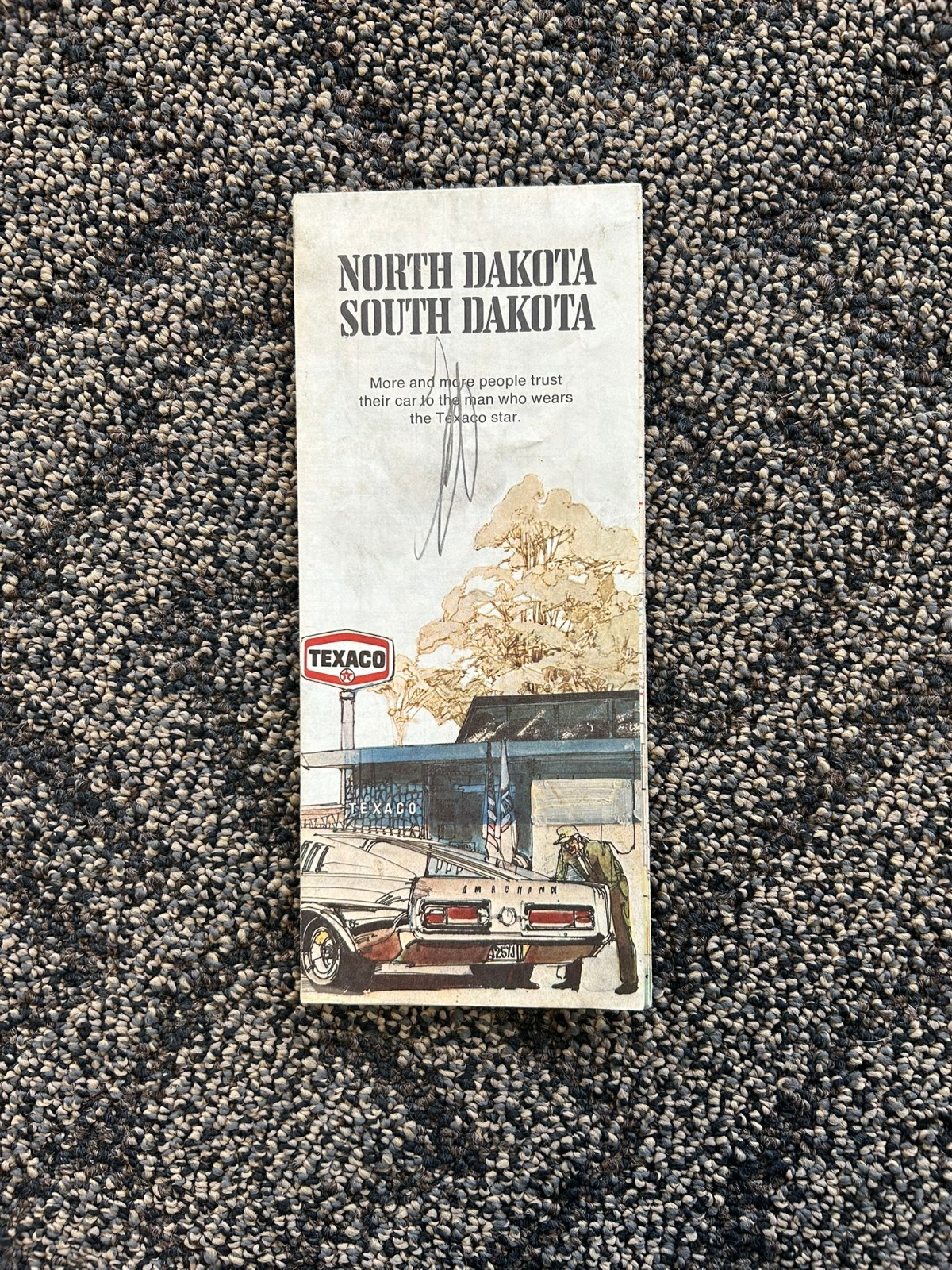 Vintage 1971 Texaco Road Map - North & South Dakota