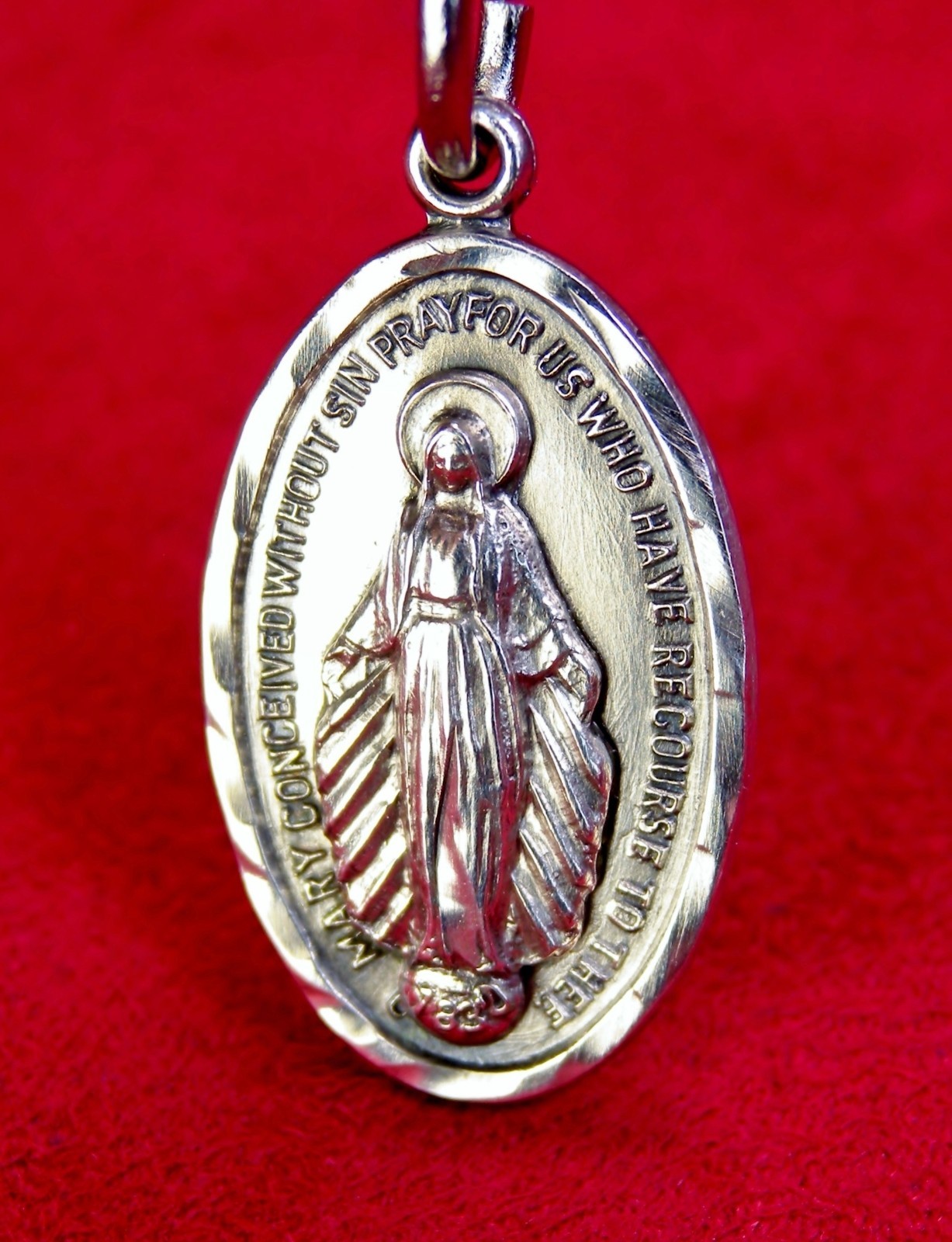 Carmelite Nuns RARE Lourdes Pilgrimage Sterling Silver Catholic Miraculous Medal