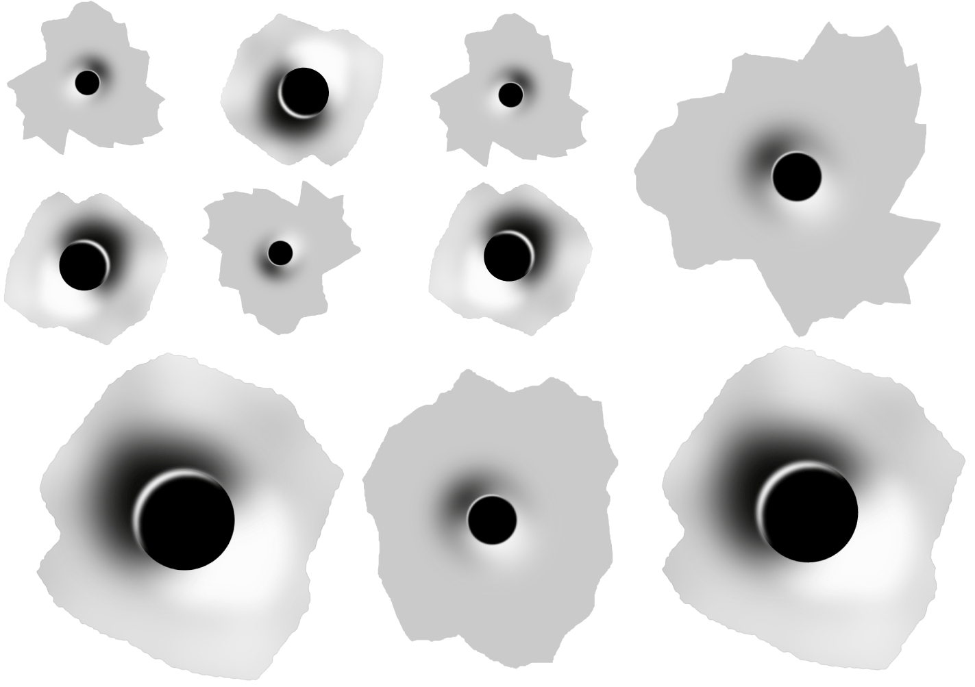 Bullet Hole multi size pack stickers