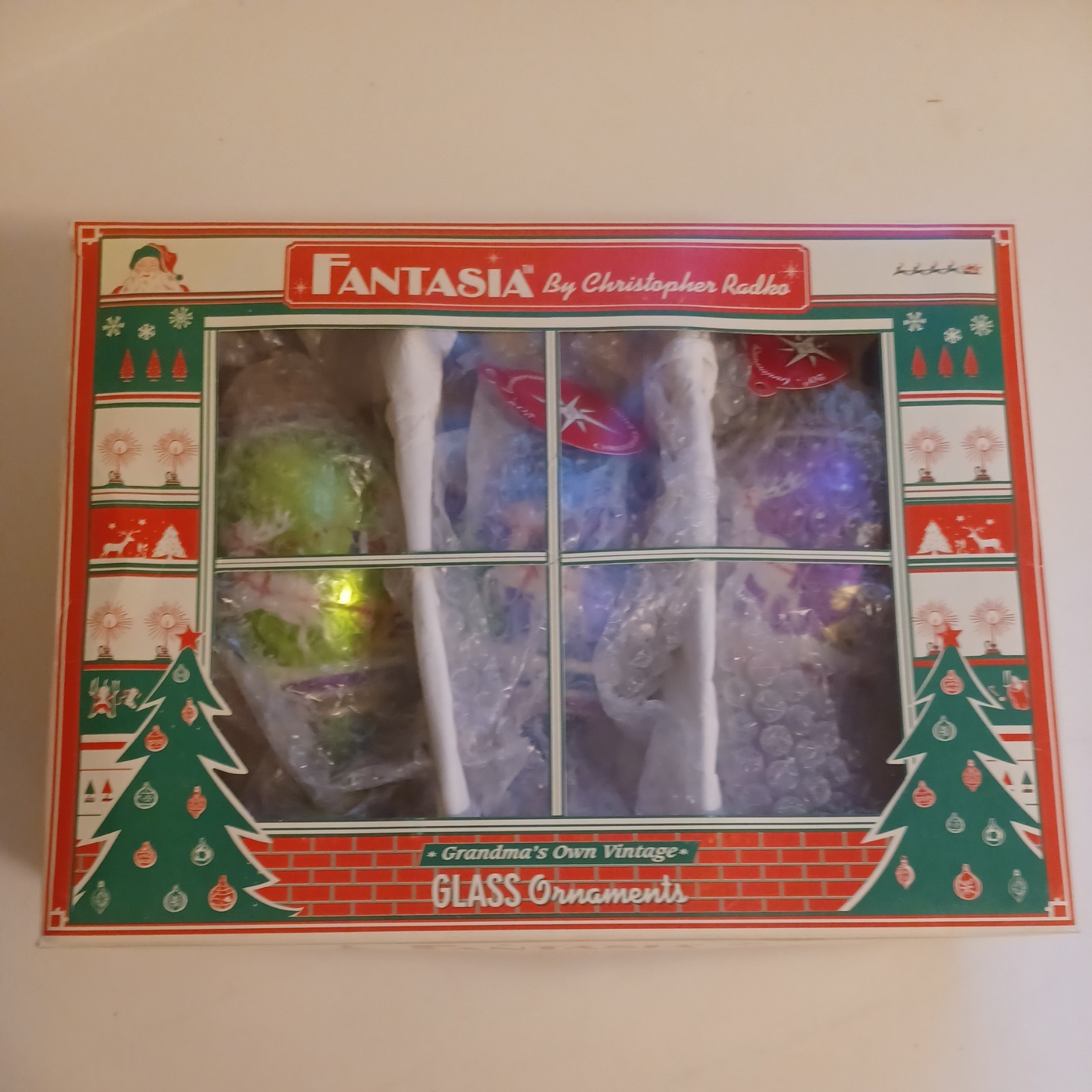 RARE Radko  “Reins & Snow”  FANTASIA Glass Set of 3 (2006) w/ Tags & Box NOS