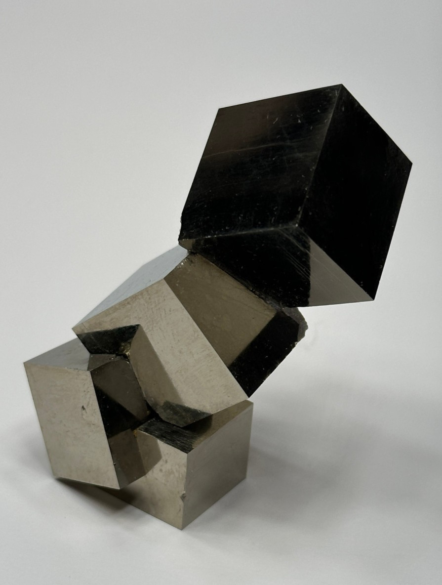 LARGE Rare Lusterous Entwined Interlocking Rectangle Pyrite Cube Cluster_Spain