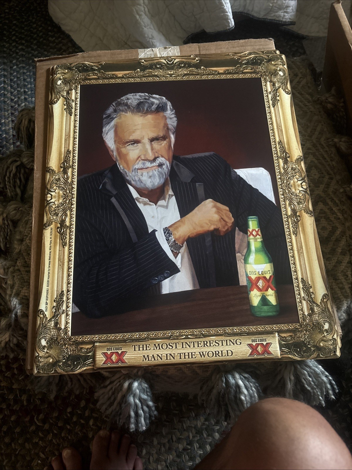 New Dos XX Most Interesting Man Portrait Tin Sign Measures 19.5 X 15.5”