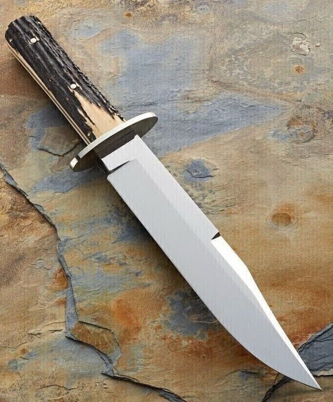 Handmade 13''inch D2 steel Hunting Bowie knife Survival Knife Stag/Antler Handle