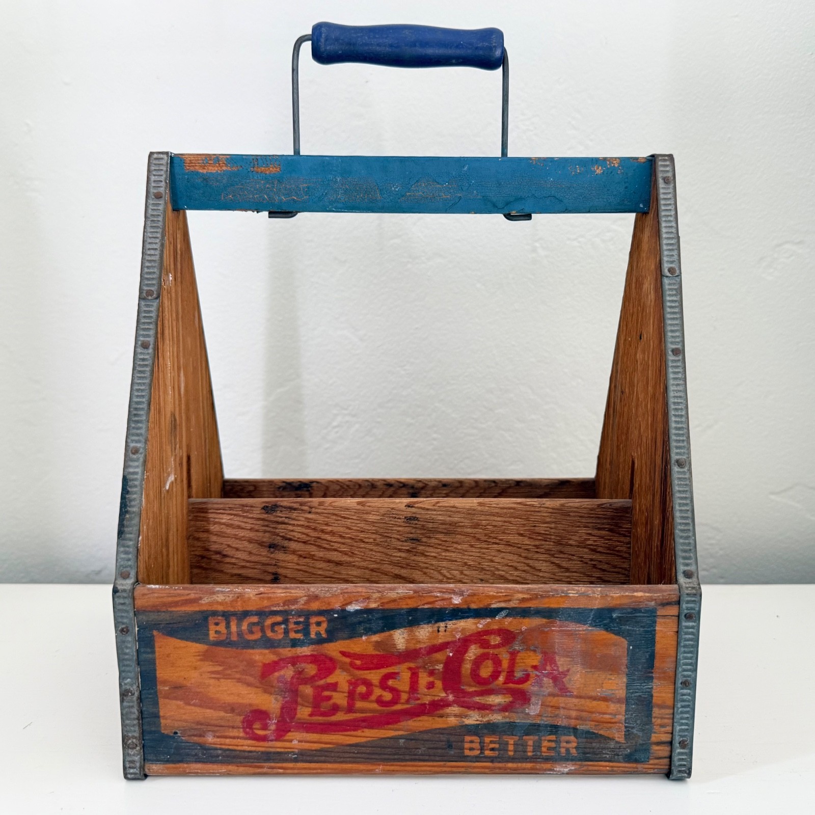Vintage 30's 40's Wooden Bigger Pepsi Cola Better Wooden Carrier Advertisement
