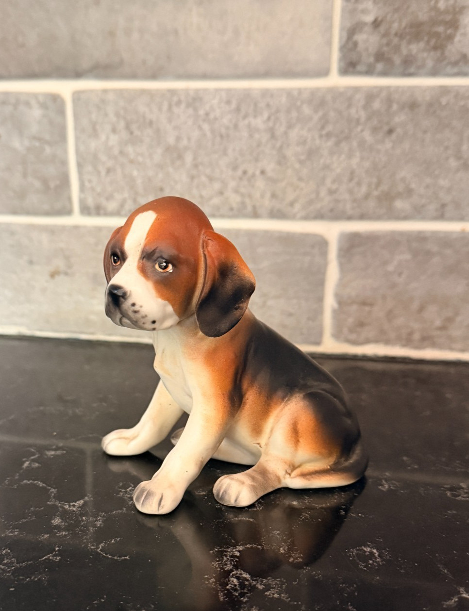 Vintage Lefton Puppy Dog Figurine 691 Japan Sitting Beagle Hound Dachshund Label